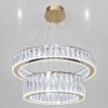 Кришталева LED-люстра 105W Золото з пультом дистанційного керування (575/600+420G)