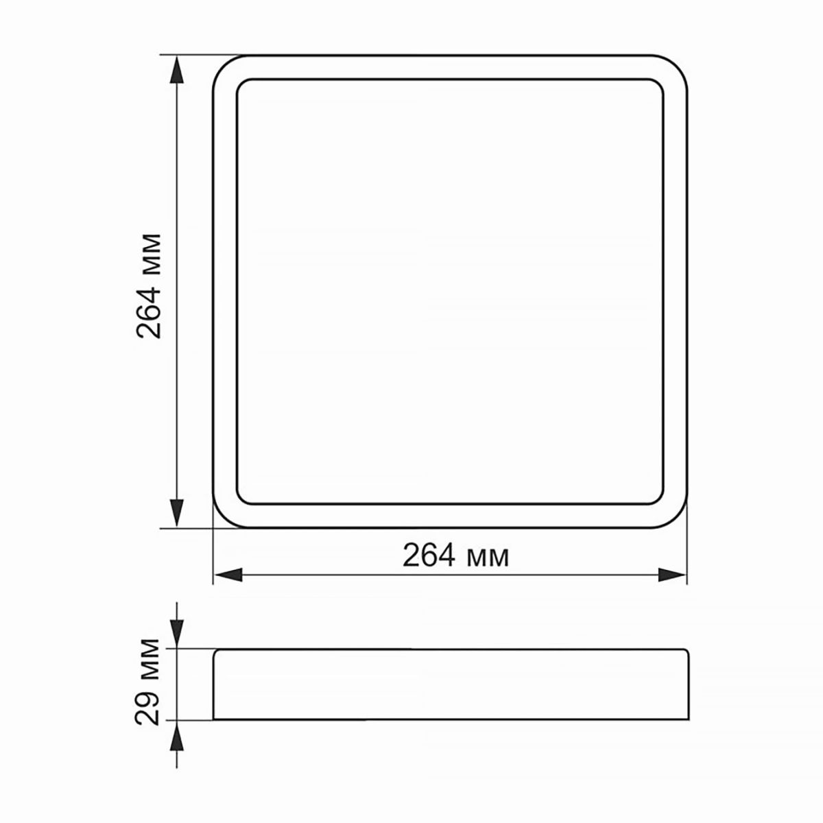 Квадратний накладний LED-світильник 24W 5000K (VL-DLSS-245B) VIDEX