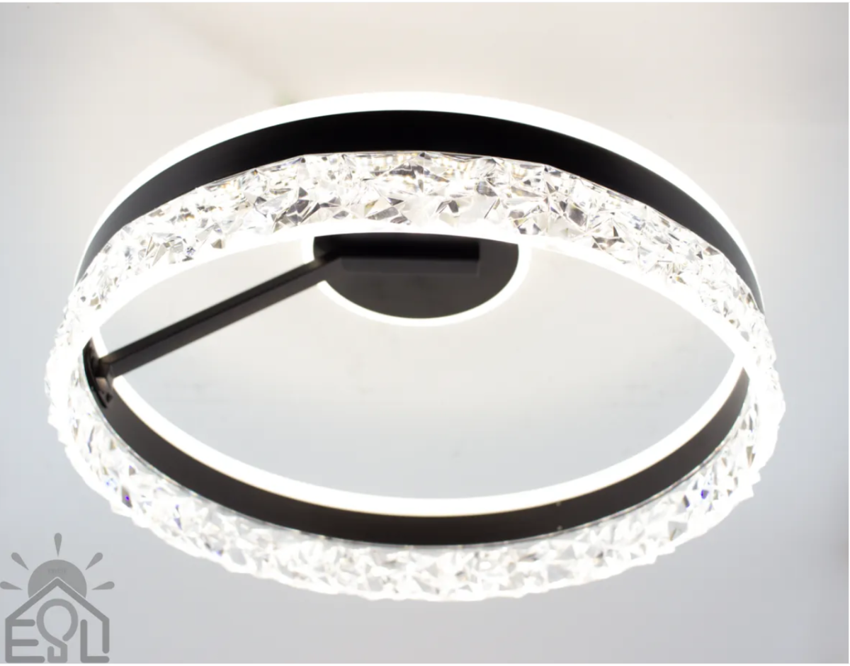 Led люстра до до 20м² круглая черный корпус 90W (STELLA С ICE 2R BLACK/WHITE)