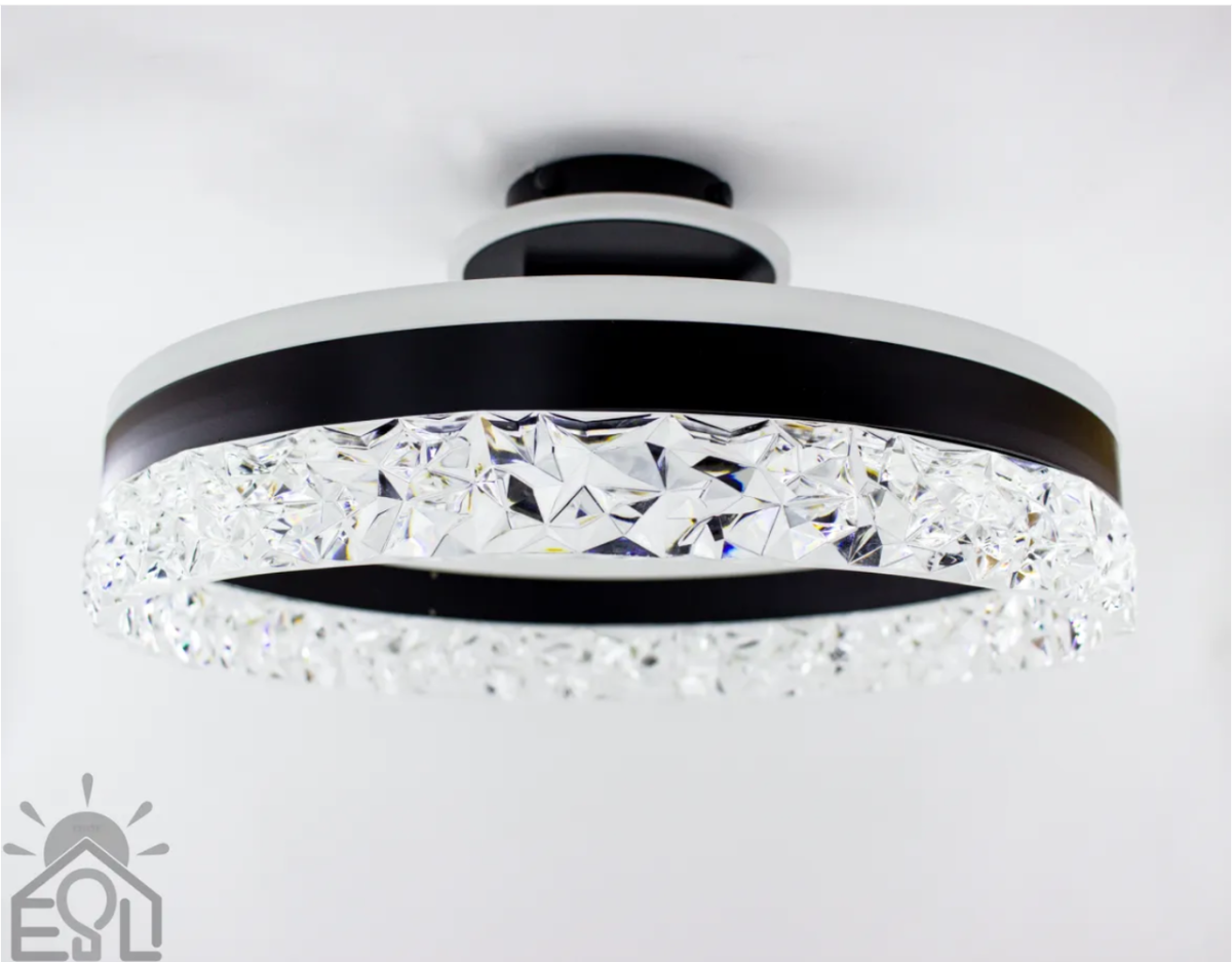 Led люстра до до 20м² круглая черный корпус 90W (STELLA С ICE 2R BLACK/WHITE)