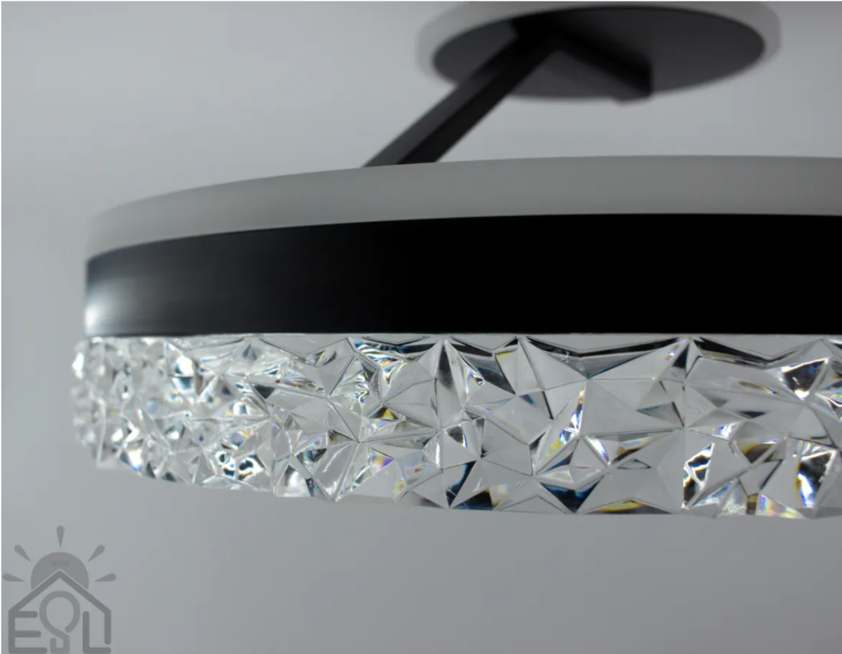 Led люстра до до 20м² круглая черный корпус 90W (STELLA С ICE 2R BLACK/WHITE)
