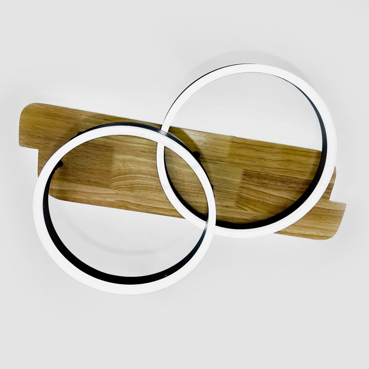 Led люстра до18 м² с пультом и деревянной основой WOODY 80W-2R-BLACK/WOOD