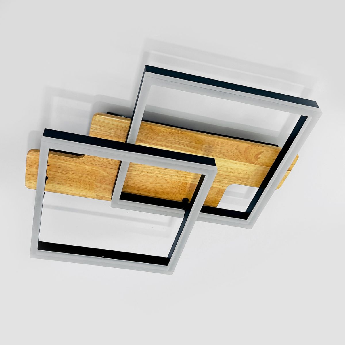 Led люстра до18 м² с пультом управления WOODY 85W-2S BLACK/WOOD