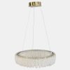 Підвісна кришталева Led  люстра кругла 50 см в золотому  корпусі (505/500GD)