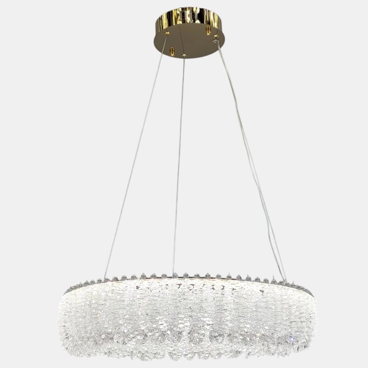 Підвісна кришталева Led  люстра кругла 50 см в золотому  корпусі (505/500GD)