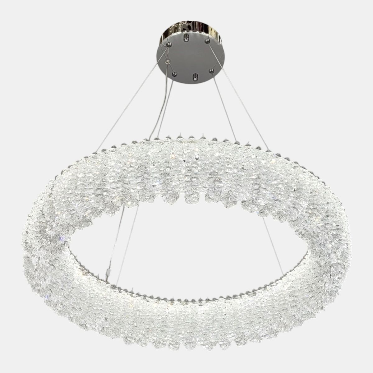 Сучасна підвісна LED-люстра 104 см у хромованому кольорі 75W (505/600CH)