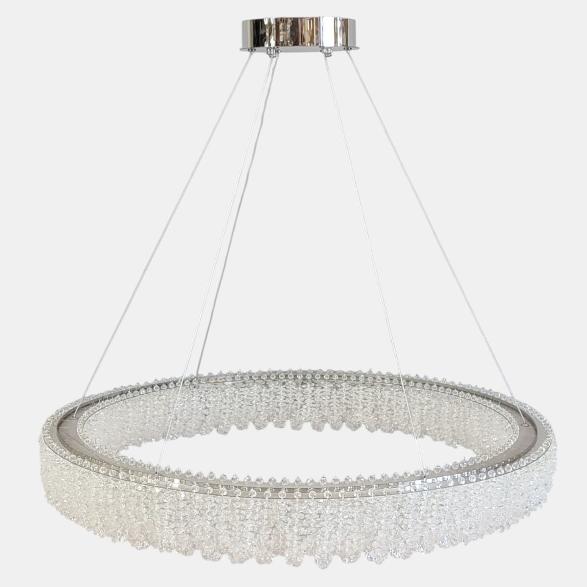 Сучасна підвісна LED-люстра 80 см у хромованому кольорі 103W (505/800CH)