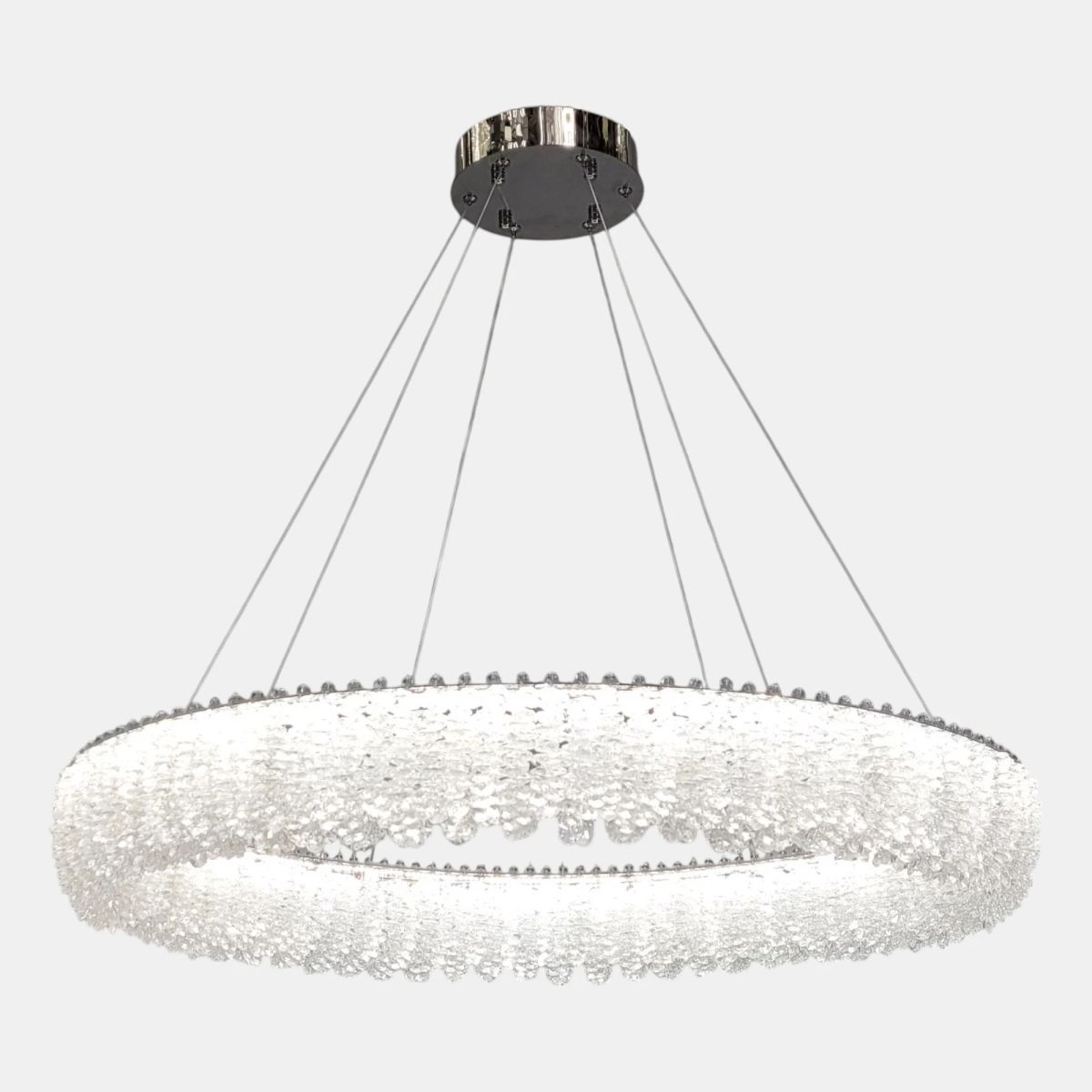 Сучасна підвісна LED-люстра 80 см у хромованому кольорі 103W (505/800CH)
