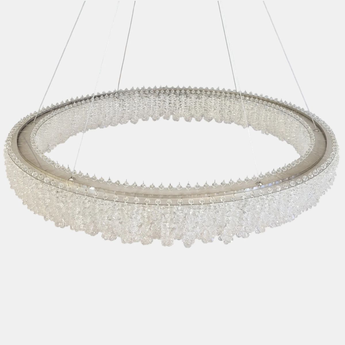 Сучасна підвісна LED-люстра 80 см у хромованому кольорі 103W (505/800CH)