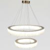 Люстра кільцева LED 81 см, колір Золото, 2 яруси кришталю «Oro Splendore» (505/800+500GD)