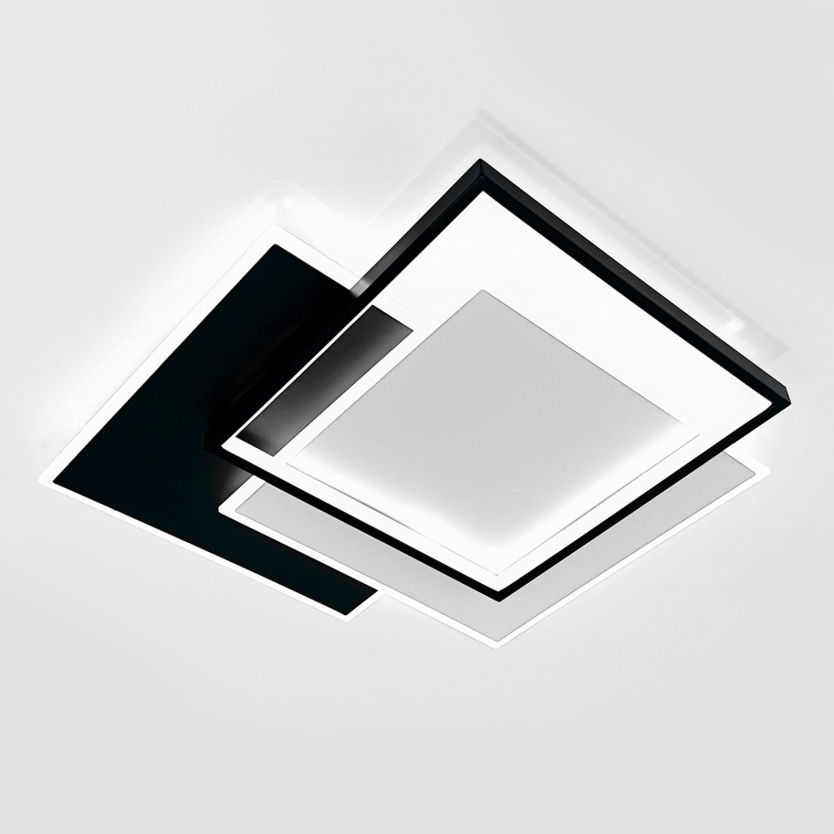 Квадратна світлодіодна Led люстра до 18 м² без пульта 80W (Z212-3BLACK)