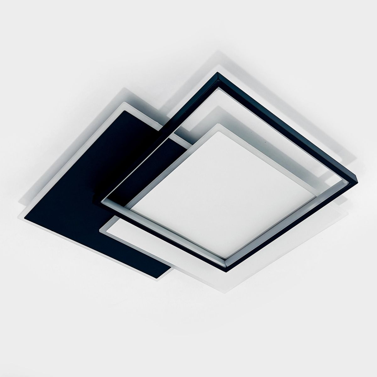 Квадратна світлодіодна Led люстра до 18 м² без пульта 80W (Z212-3BLACK)