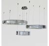 Каскадна кришталева LED люстра на 3 кільця 110 Wt для великої кімнати до 35м² "Triple Chrome Rings" (510578/30+50+70CH)