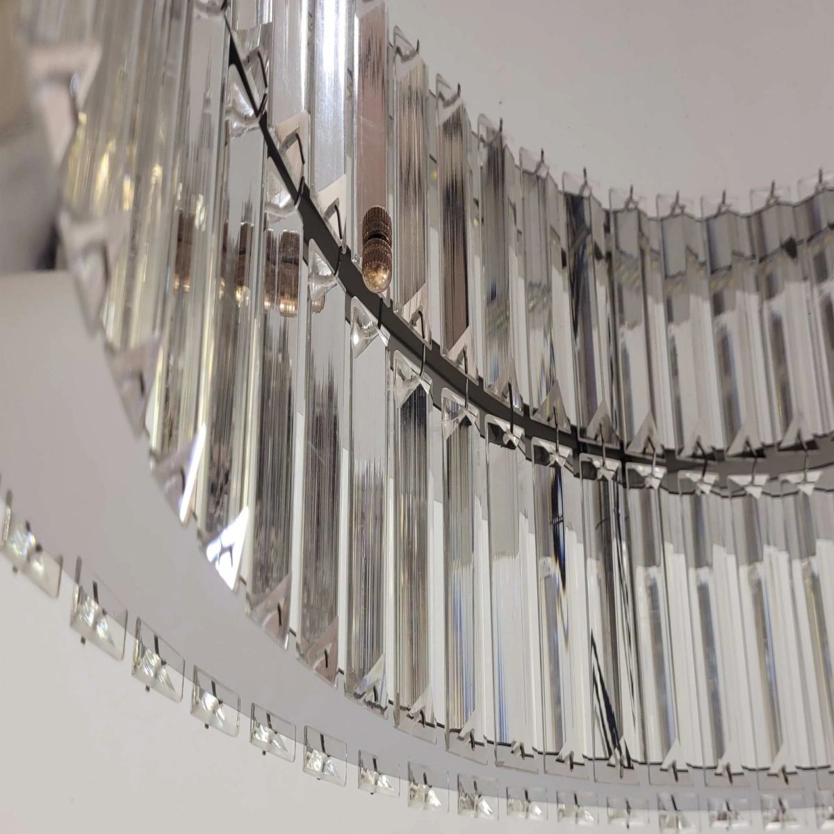 Кришталева стельова LED люстра до 18м² кругле срібло  50 см   Crystal Halo Chrome  (510578/50CH)