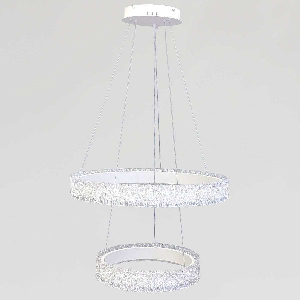 Підвісна LED-люстра до 20 м² біла два кільця 55W  (WG5127/60+40WH)