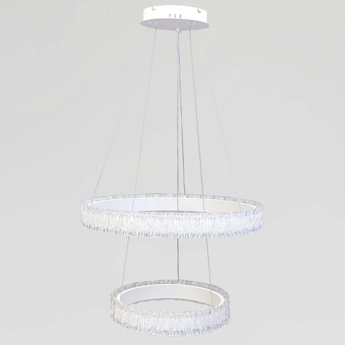 Підвісна LED-люстра до 20 м² біла два кільця 55W  (WG5127/60+40WH)