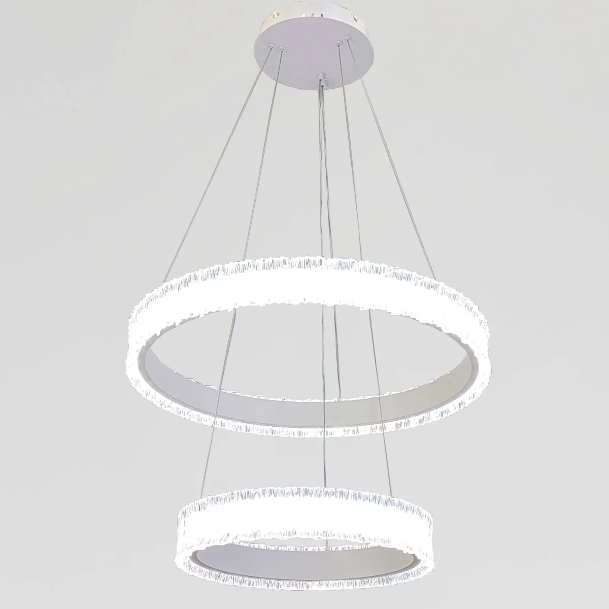 Підвісна LED-люстра до 20 м² біла два кільця 55W  (WG5127/60+40WH)
