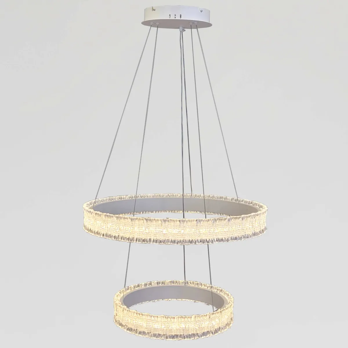 Підвісна LED-люстра до 20 м² біла два кільця 55W  (WG5127/60+40WH)