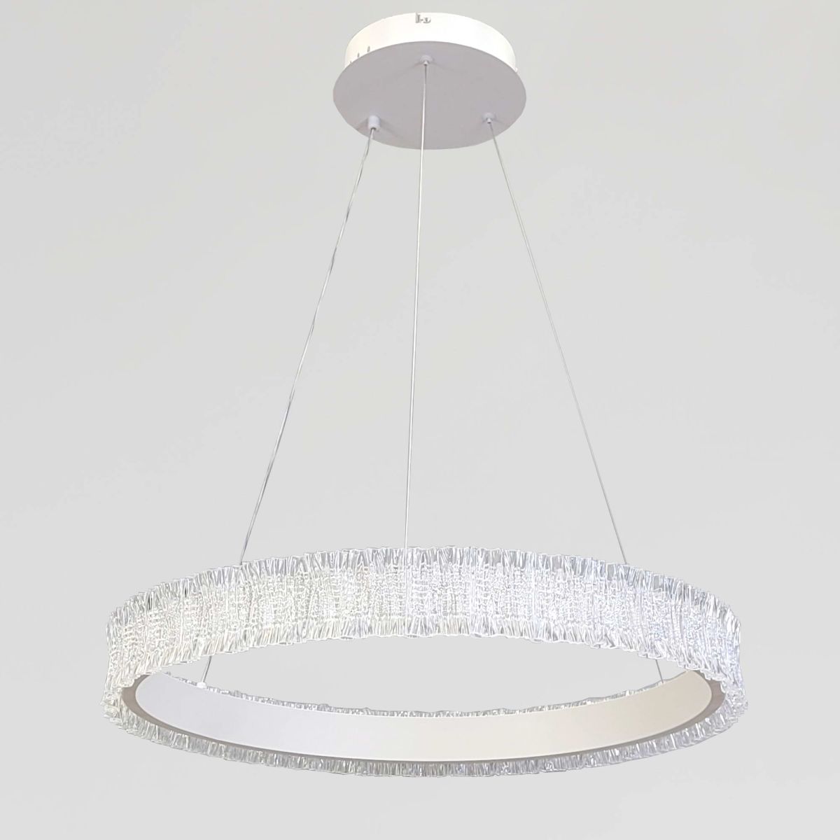 Люстра кільцева LED 60 см, біла, кришталевий ефект (WG5127/60WH)