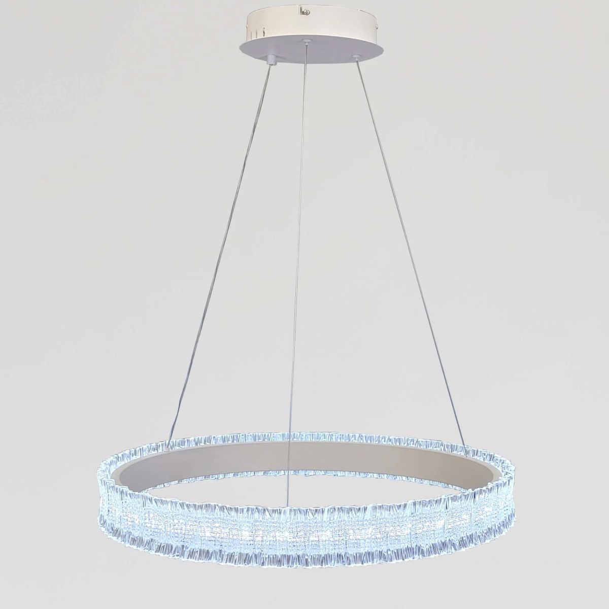 Люстра кільцева LED 60 см, біла, кришталевий ефект (WG5127/60WH)
