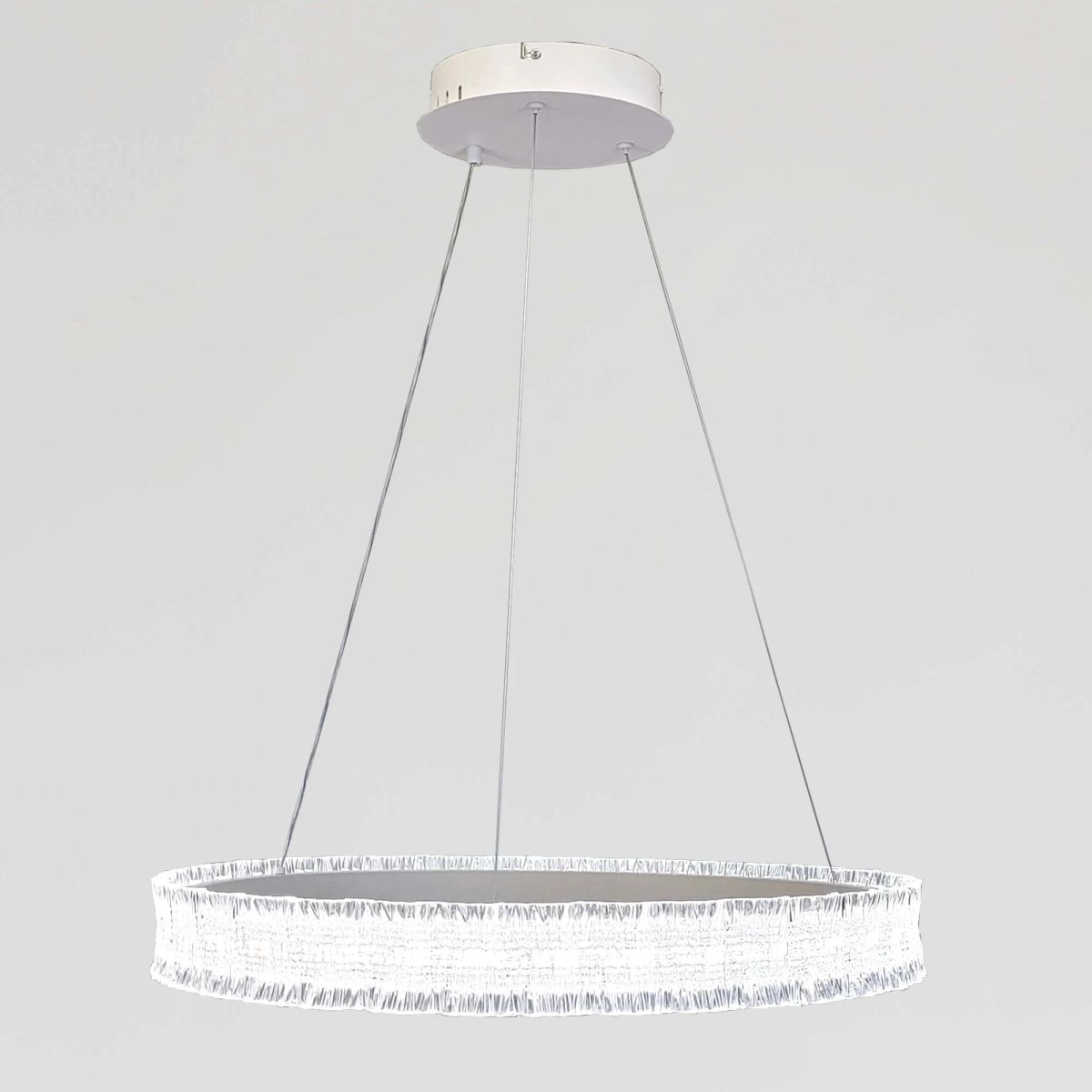 Люстра кільцева LED 60 см, біла, кришталевий ефект (WG5127/60WH)