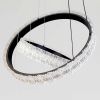 Люстра підвісна 2 кільця  LED 60/40 см, чорна, ефект «кришталевий лід» Doppio Infinito (WG5127/60+40BK)
