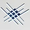 Стельова люстра прямокутна до 18 м² чорна 93W з пультом Cross Ice (WG5131/6ABK)