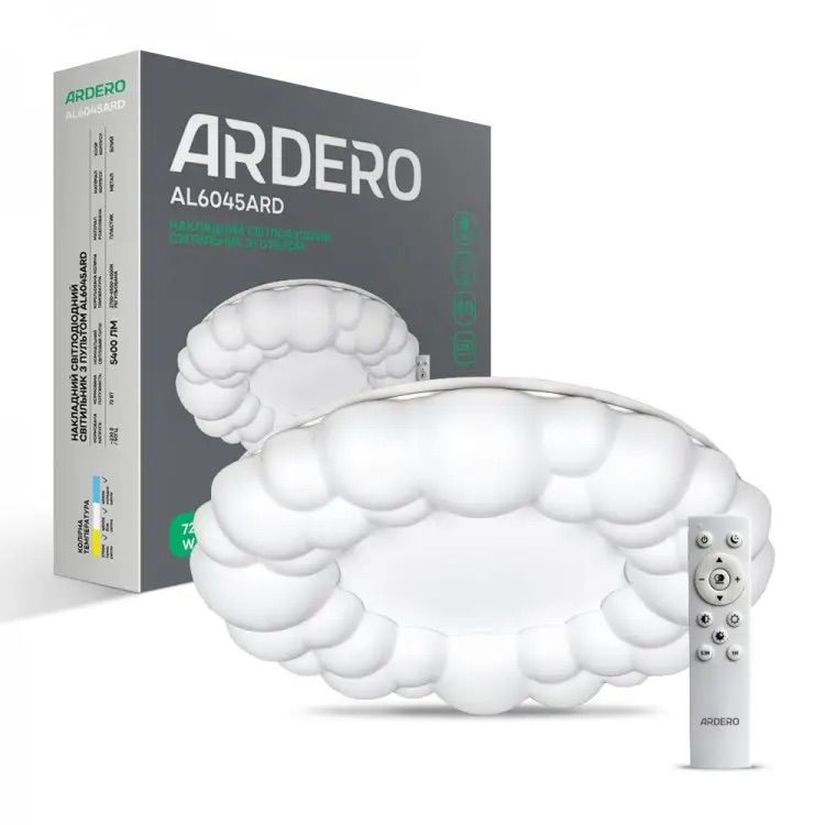 Біла кругла LED люстра 72W для кімнати до 18 м² ASTER