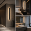 Довге лінійне настінне Led бра 80 смчорного кольору  20W Minimalism Line Black (6334/80BK)