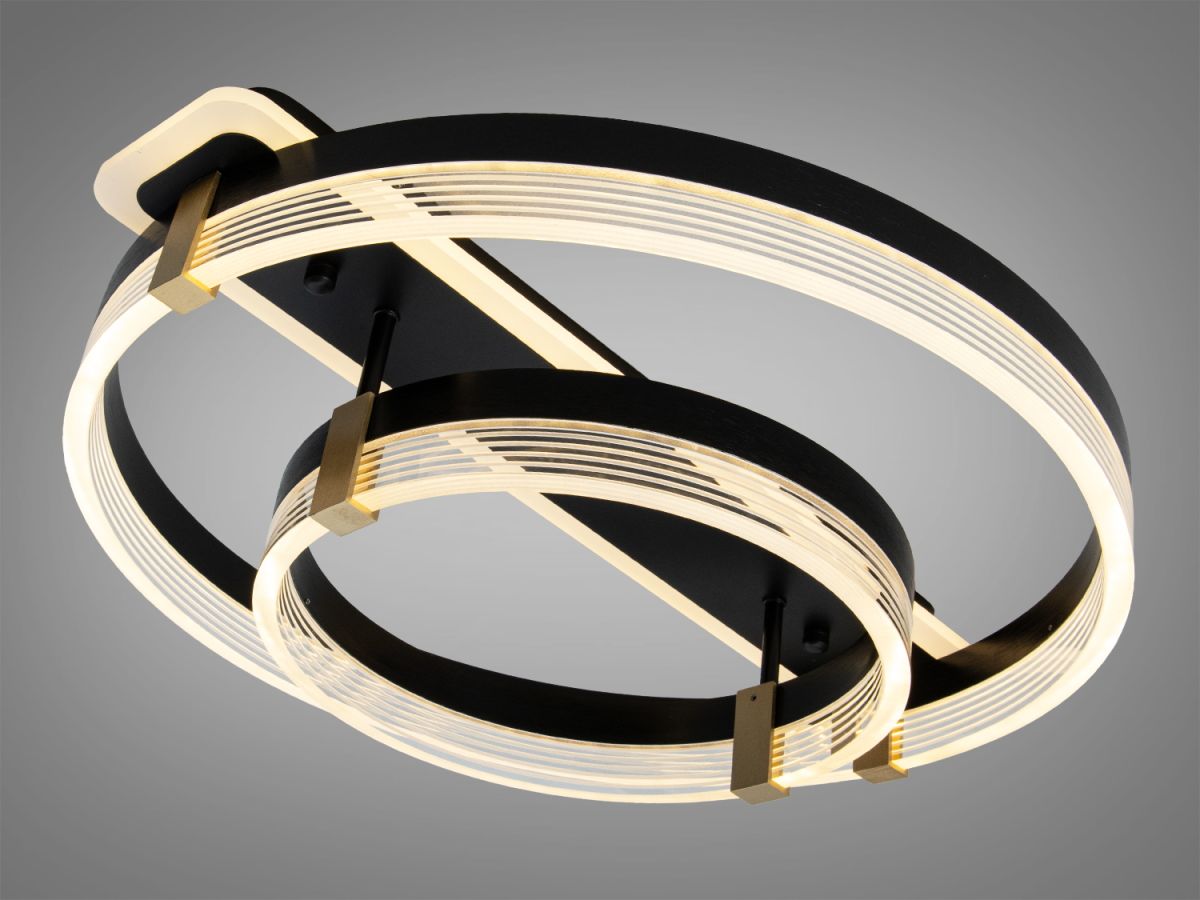 Світлодіодна Led люстра до 18м² сучасний дизайн чорний корпус Orbital Double Black