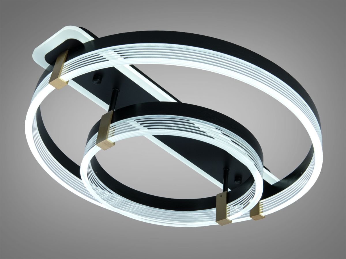 Світлодіодна Led люстра до 18м² сучасний дизайн чорний корпус Orbital Double Black