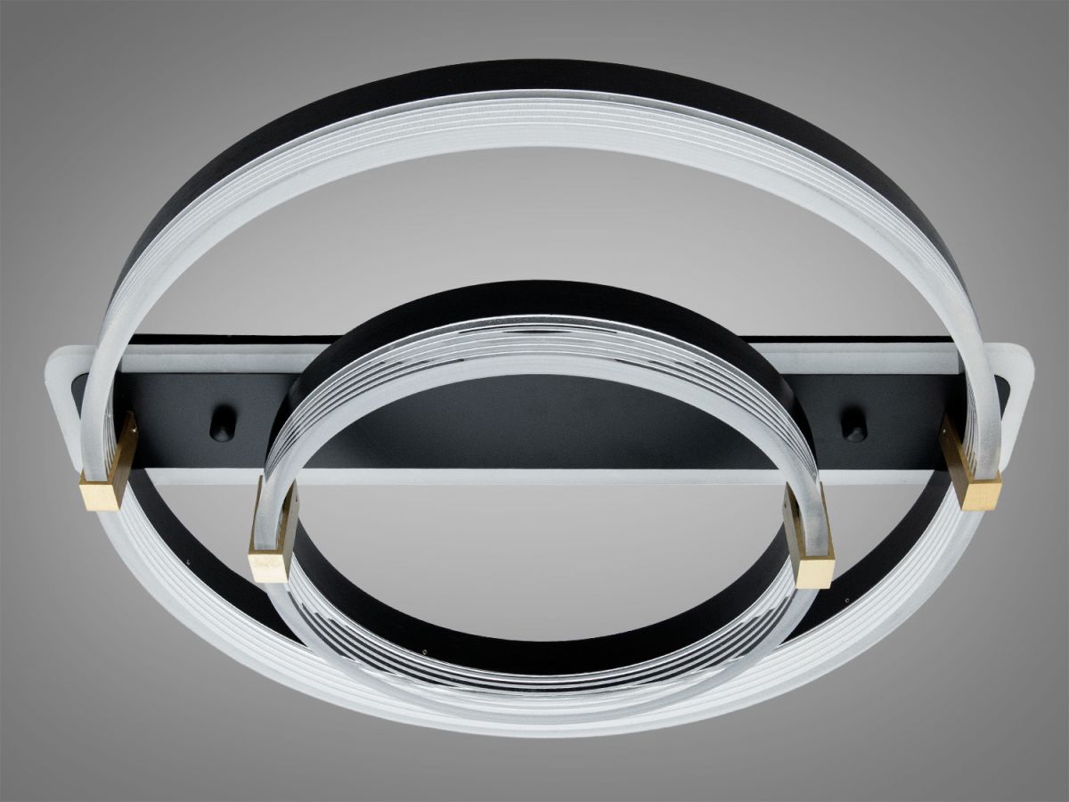 Світлодіодна Led люстра до 18м² сучасний дизайн чорний корпус Orbital Double Black