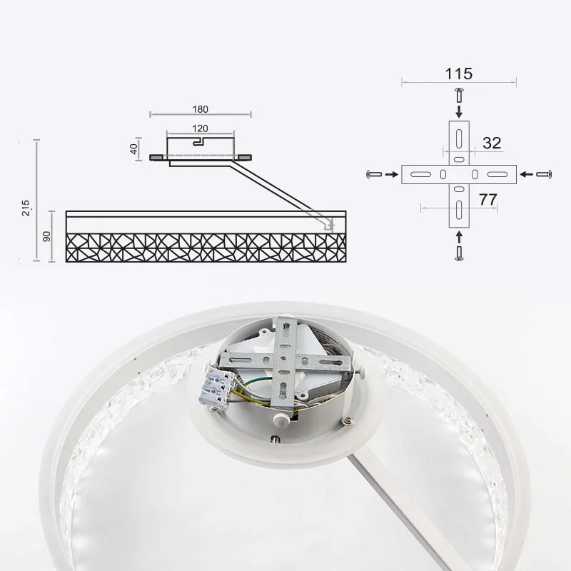 Led люстра до 20м² кругла білого корпусу 90W (STELLA З ICE 2R WHITE)