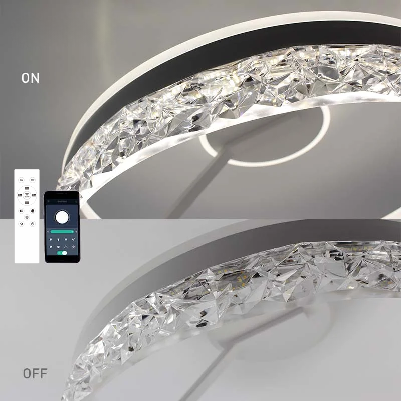 Led люстра до 20м² кругла білого корпусу 90W (STELLA З ICE 2R WHITE)