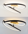 Led люстра до 15 м² с пультом управления  WOODY 75W BLACK/WOOD