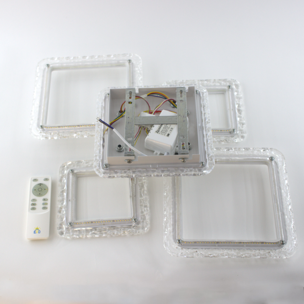 Люстра светодиодная OVAL ICE RGB 75W 5S-WHITE/CLEAR