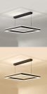 Подвесная Led квадратной формы 50*50 см для большой комнаты STELLA-100W-S-BLACK/WHITE