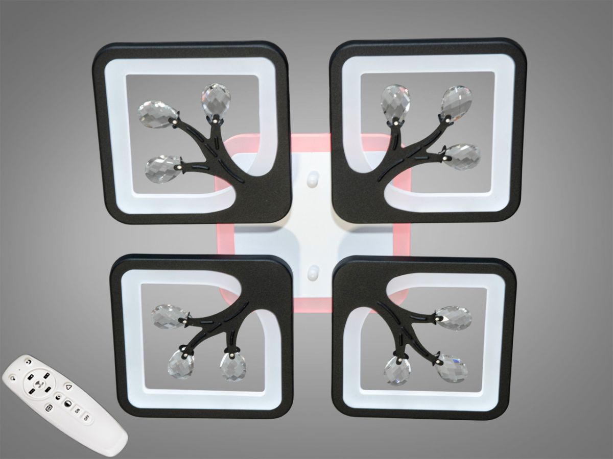 Люстра з пультом управління Люстра S8157/4BK LED 3color dimmer