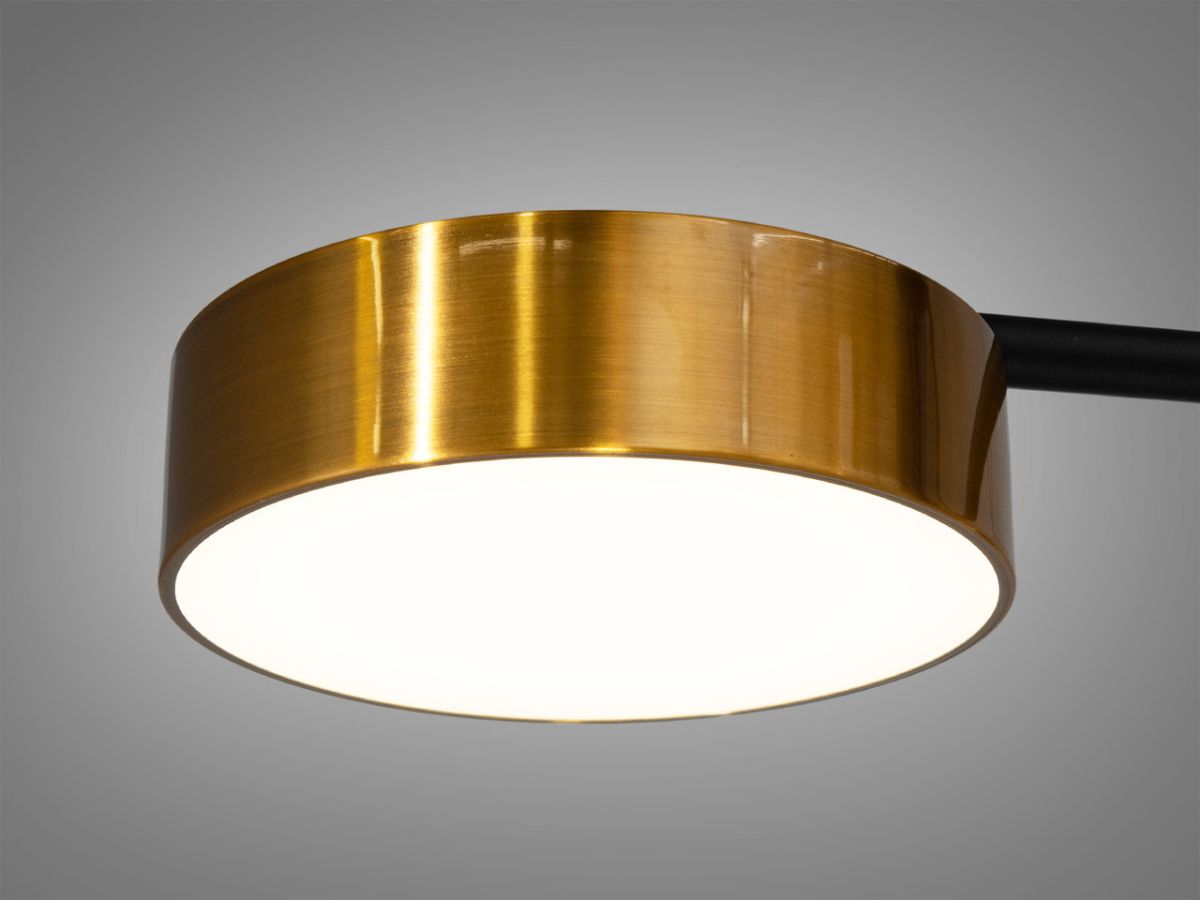 Чорна світлодіодна люстра 72W з бронзовими плафонами Linear Balance (D405-6BK+BR)