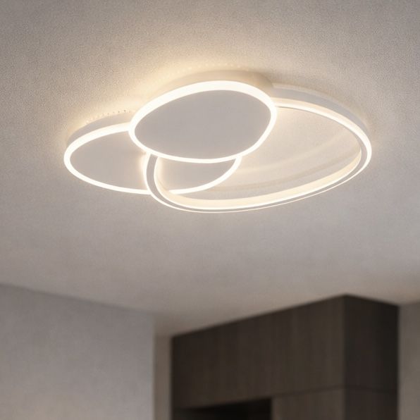 Стельова Led люстра до 16м² з пультом керування 70 Wt біла (1169)