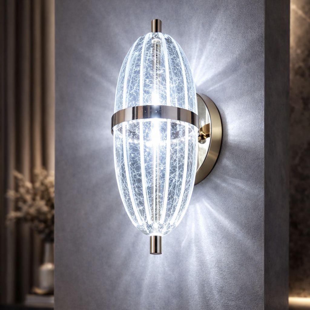 Дизайнерське LED бра золотого кольору Oval Golden Glow (B1759)