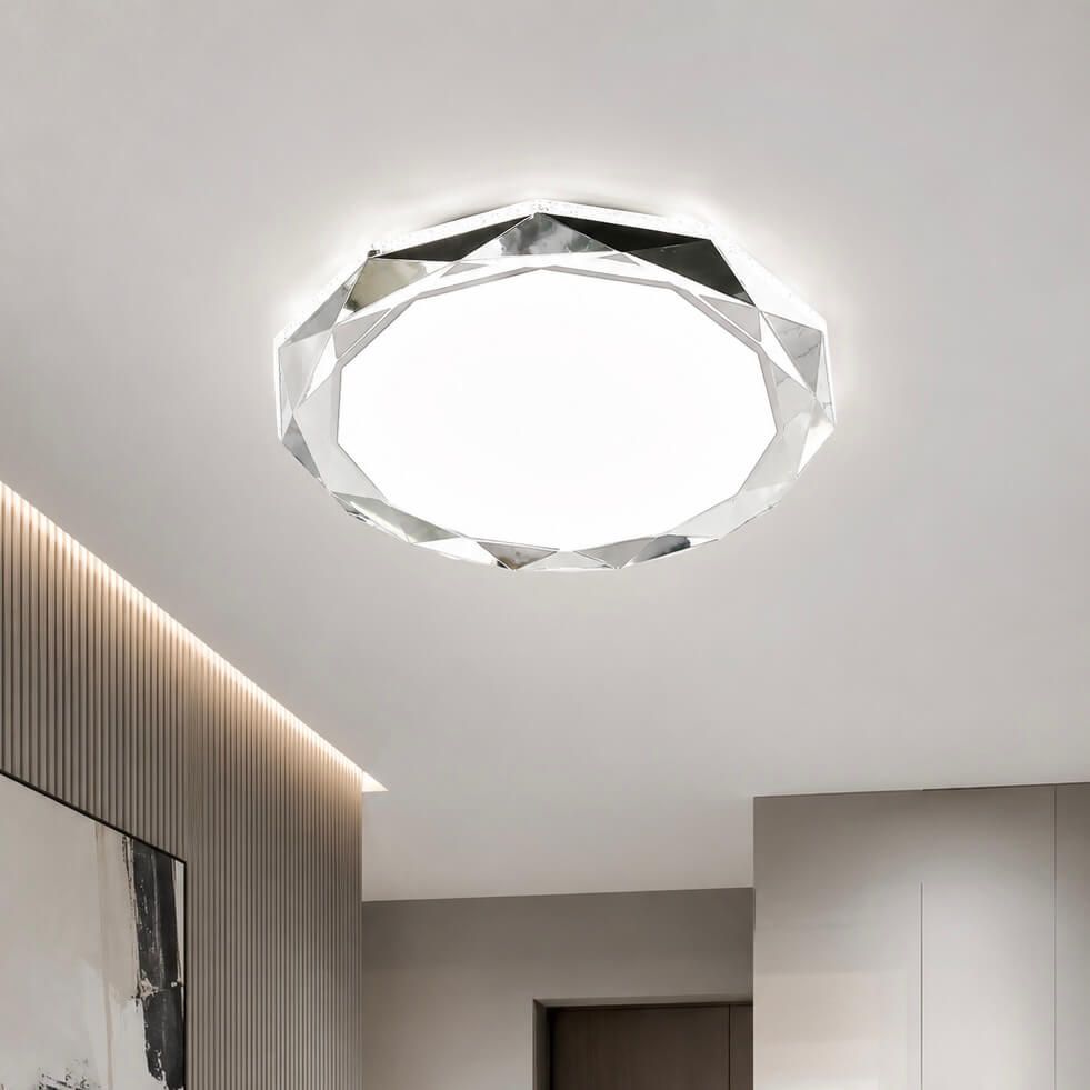 Кругла LED люстра 72W для кімнати до 18 м² біло-срібна (LEGEND)