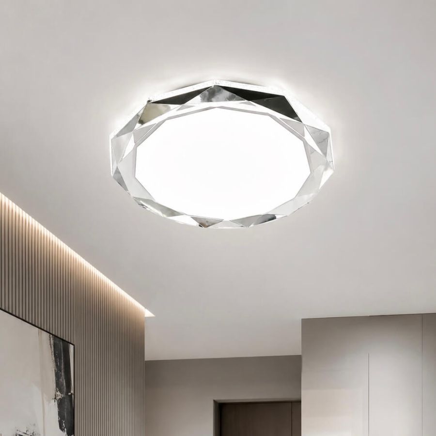 Кругла LED люстра 72W для кімнати до 18 м² біло-срібна (LEGEND)