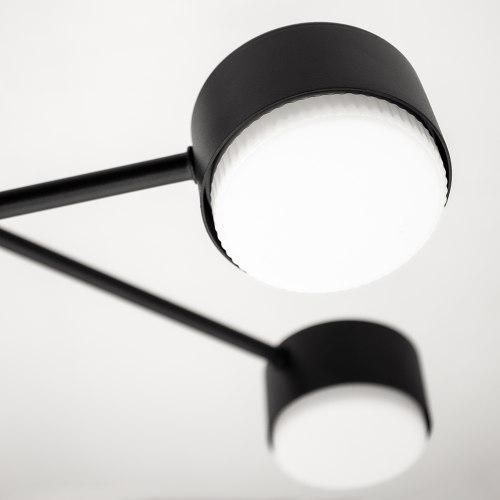 Сучасна люстра на 8 плафонів чорна  LUMINARIA RAY  8xGX53 (4+4) BLACK
