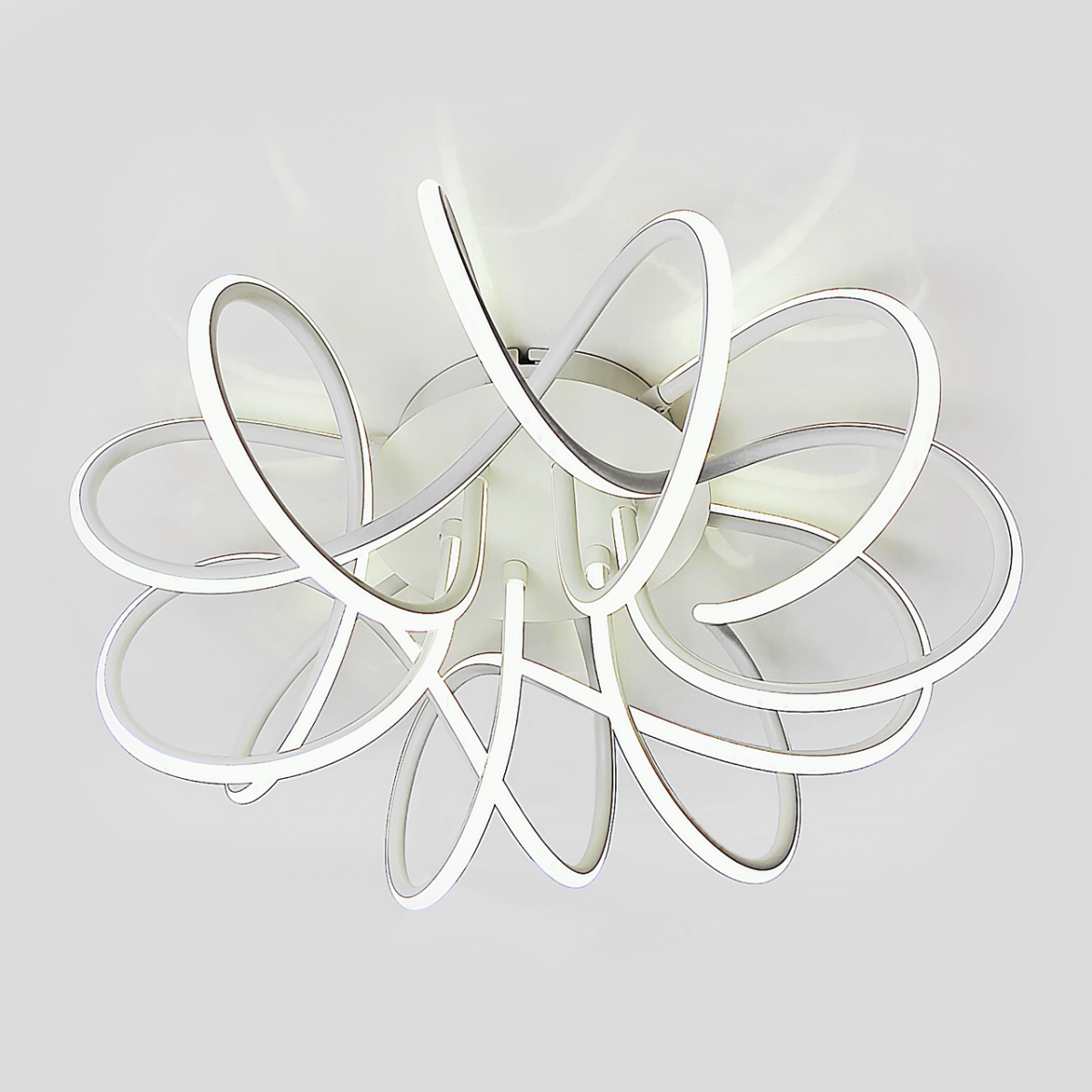 Біла дизайнерська LED люстра до 18 м² керування з пульта 80W (LIANA MUSE)