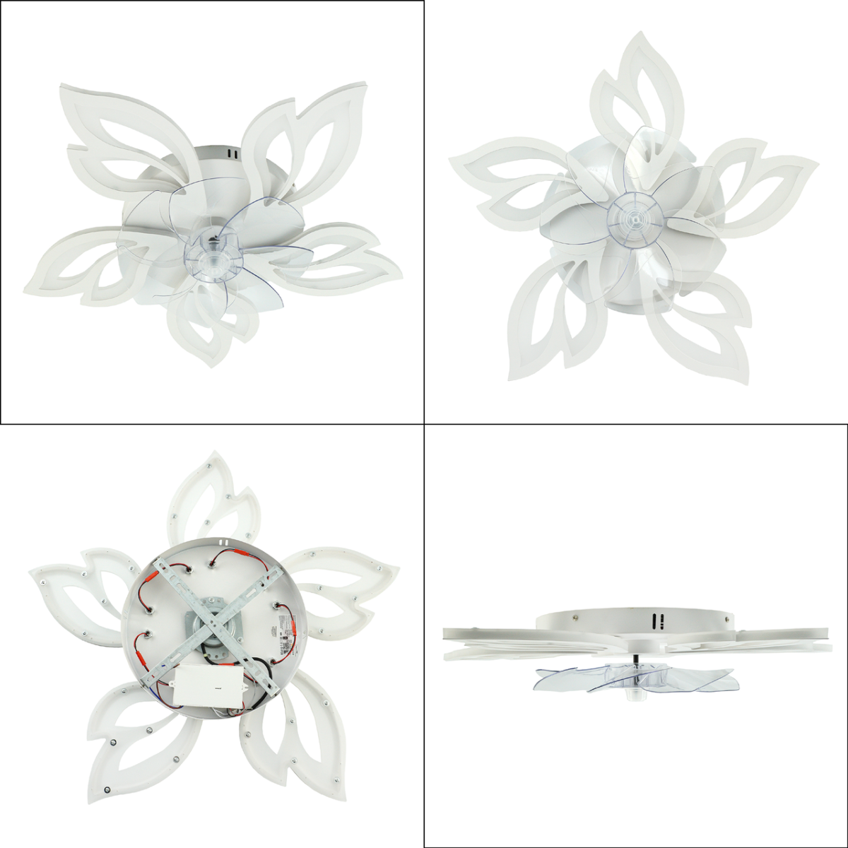 Люстра вентилятор Led 110Wt лепестки белая до 18 м² (FAN ASTRA 85W+18W 5F)