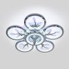 Срібна Led люстра з пультом до 18 м² 105 Вт (8135/5+1HR LED 3color)