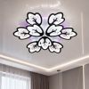 Потужна стельова LED люстра на 9 плафонів у чорному кольорі 185W (8148/6+3BK LED 3color)