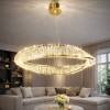 Елітна підвісна LED люстра кришталь у золоті 80 см "Infinity Crystal Gold" (P625/800GD)