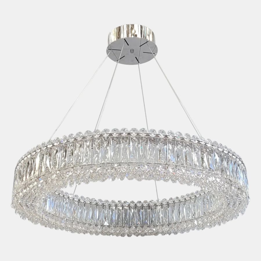 Велика кришталева LED-люстра 551/800CH (Хром, 80 см)